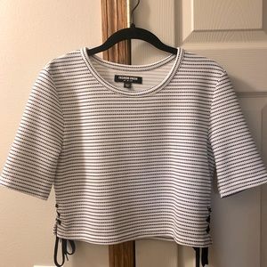 Fashion Union Cropped Tie-Up Tee